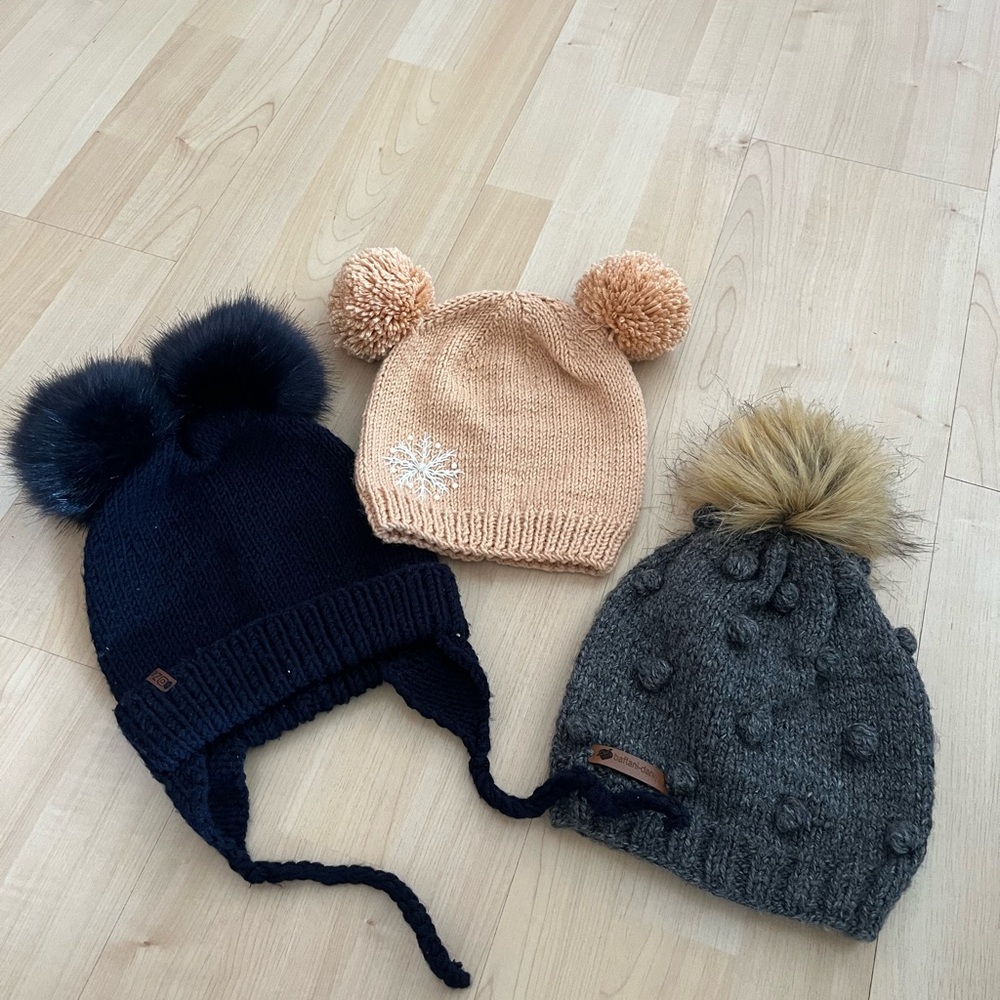 3 handmade hats for kids